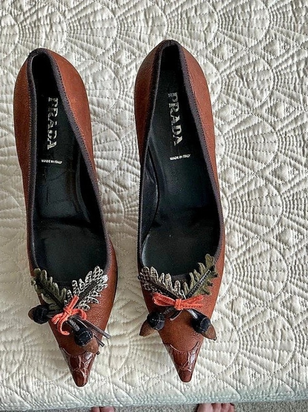 Prada Brown Pointed Toe Heels